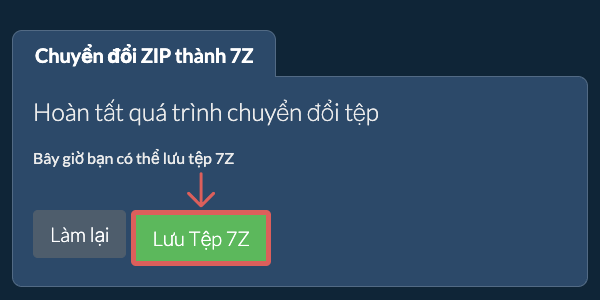 Lưu tệp 7Z