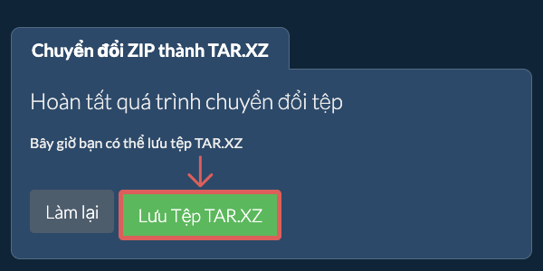 Lưu tệp TAR.XZ