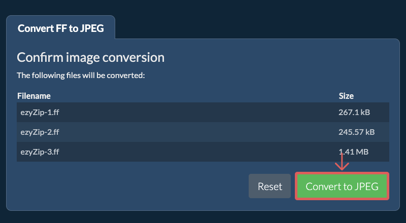 Convert to JPEG
