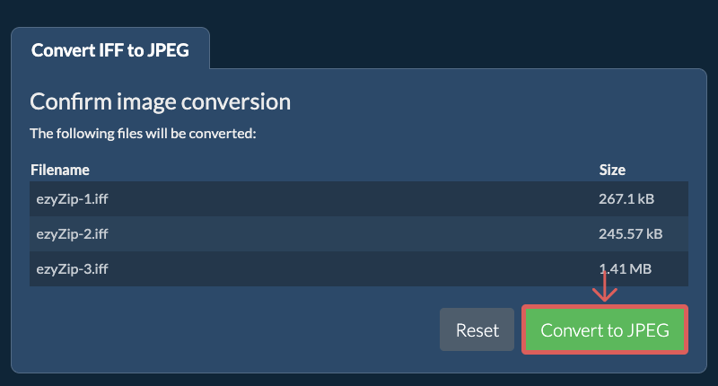 Convert to JPEG
