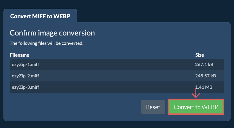 Convert to WEBP