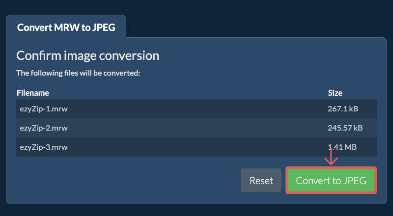 Convert to JPEG