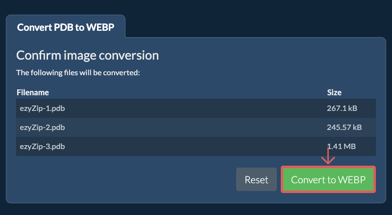 Convert to WEBP