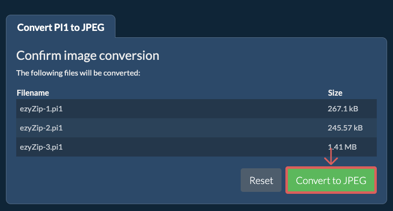 Convert to JPEG