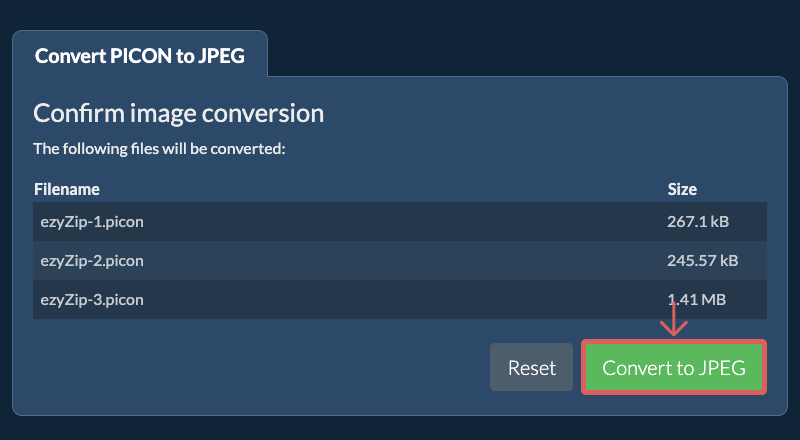 Convert to JPEG