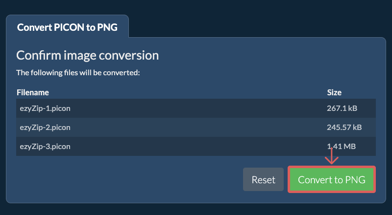 Convert to PNG