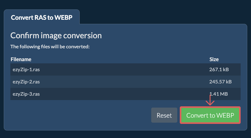 Convert to WEBP