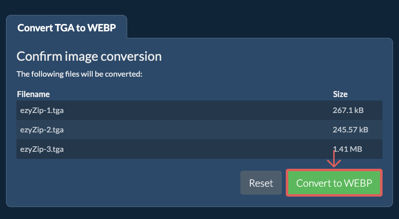 Convert to WEBP