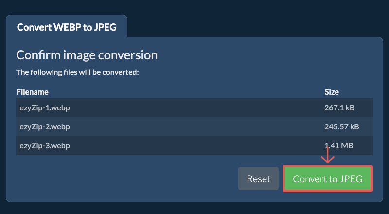 Convert to JPEG