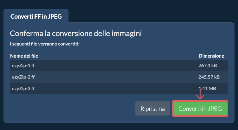 Converti in JPEG