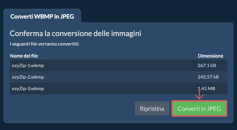 Converti in JPEG