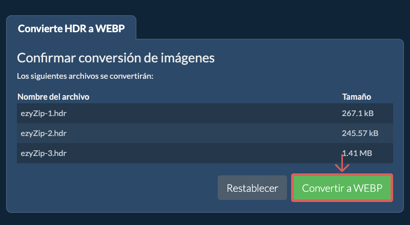 Convertir a WEBP