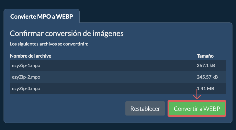 Convertir a WEBP