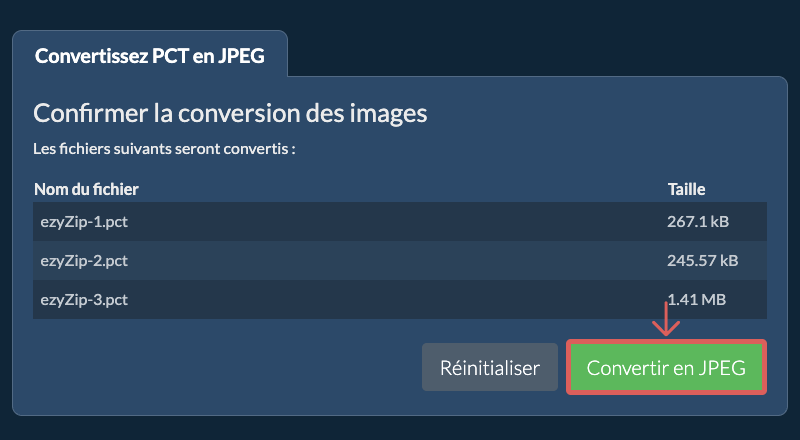 Convertir en JPEG