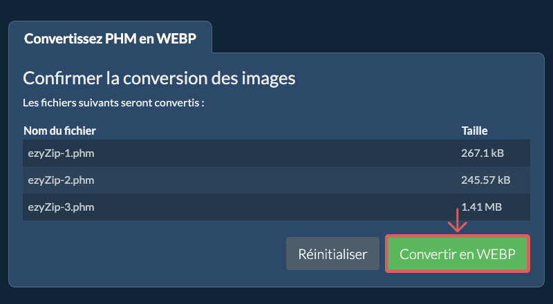 Convertir en WEBP