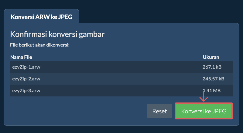 Konversi ke JPEG