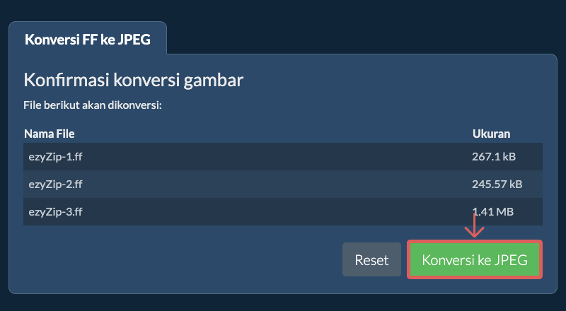 Konversi ke JPEG