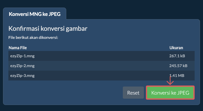 Konversi ke JPEG