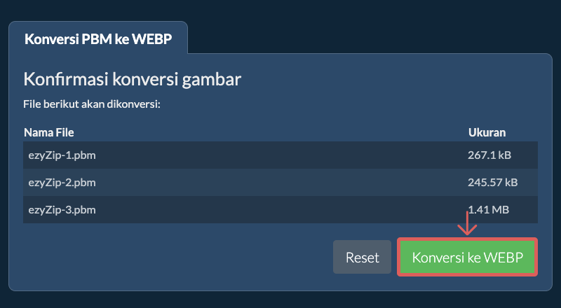 Konversi ke WEBP