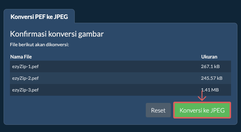 Konversi ke JPEG