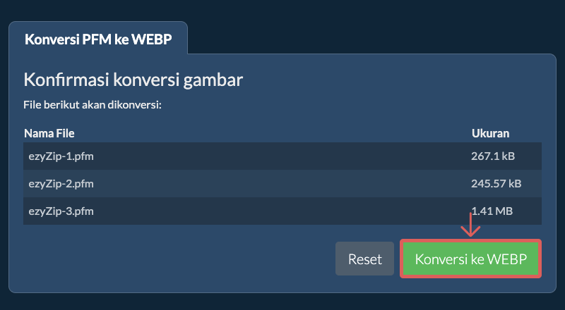 Konversi ke WEBP