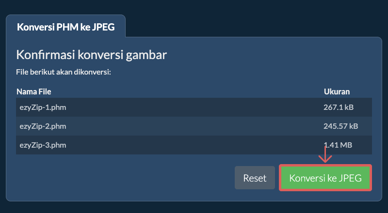 Konversi ke JPEG