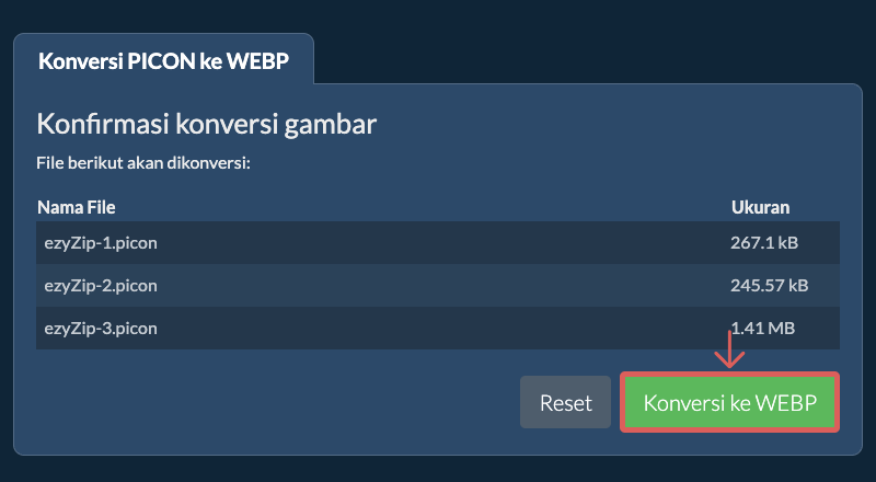 Konversi ke WEBP