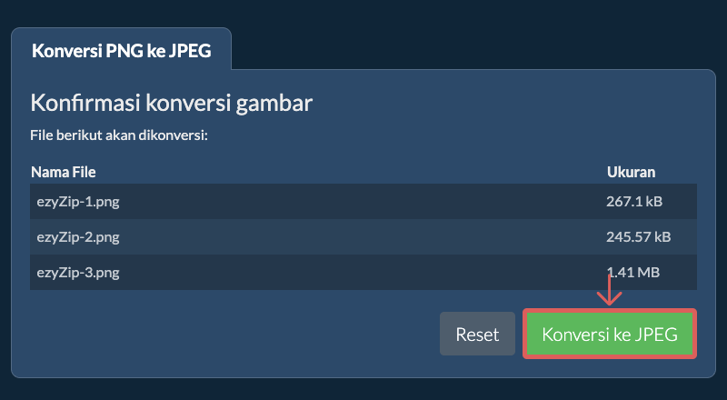 Konversi ke JPEG