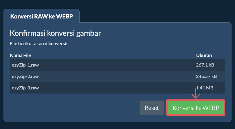 Konversi ke WEBP