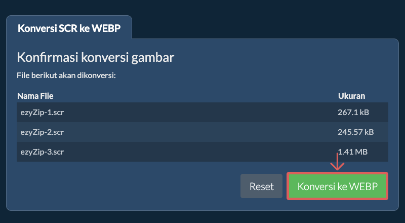 Konversi ke WEBP