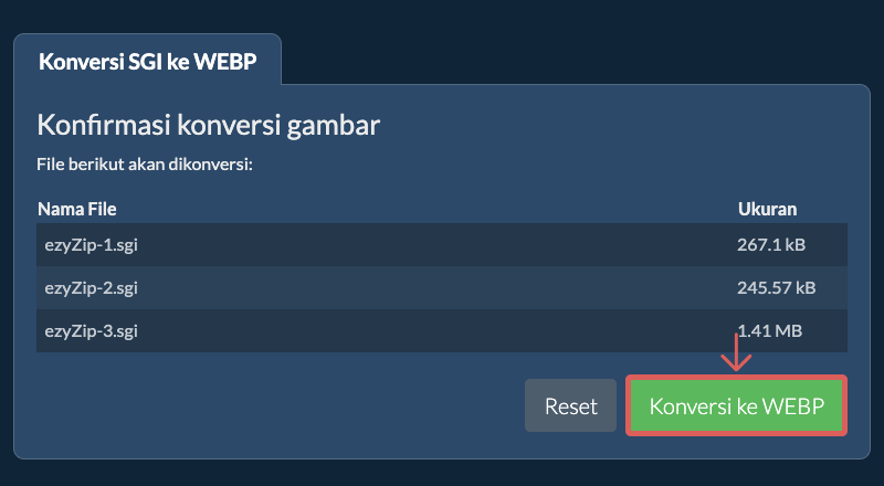 Konversi ke WEBP