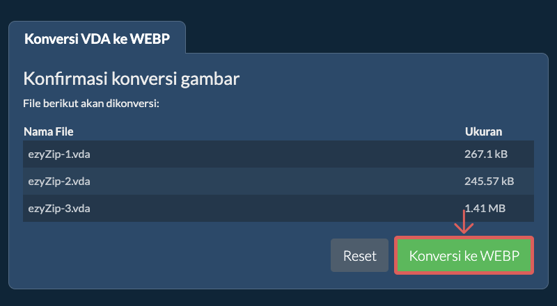 Konversi ke WEBP