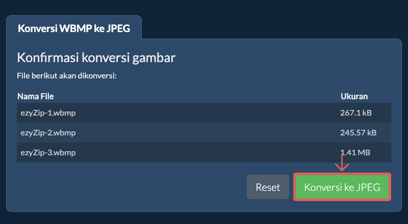 Konversi ke JPEG