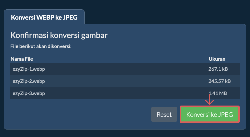 Konversi ke JPEG
