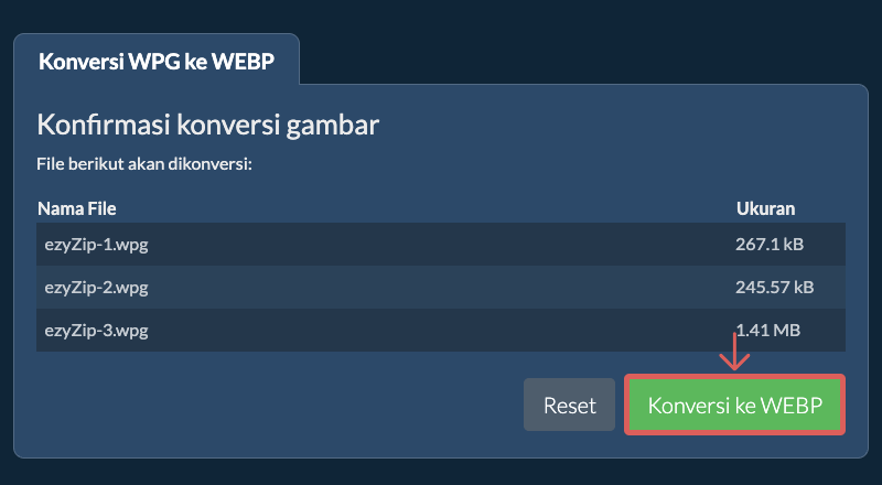 Konversi ke WEBP
