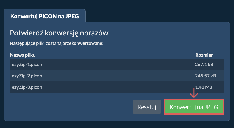 Konwertuj na JPEG