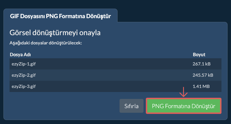 PNG Formatına Dönüştür