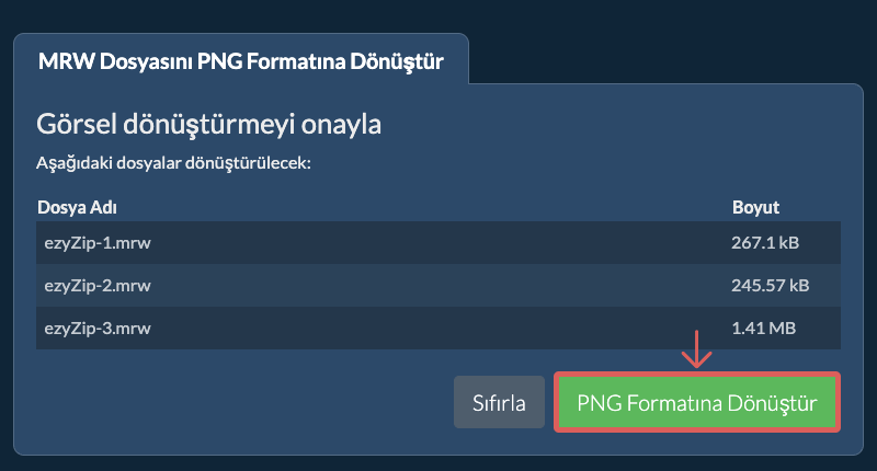 PNG Formatına Dönüştür