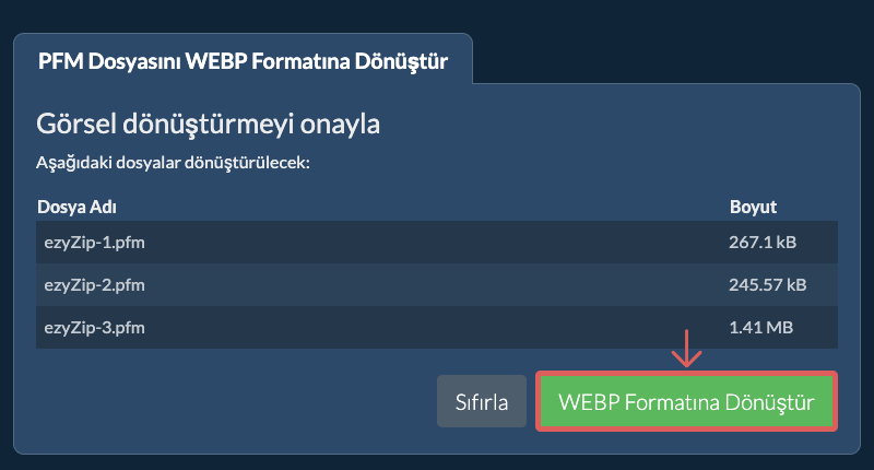 WEBP Formatına Dönüştür