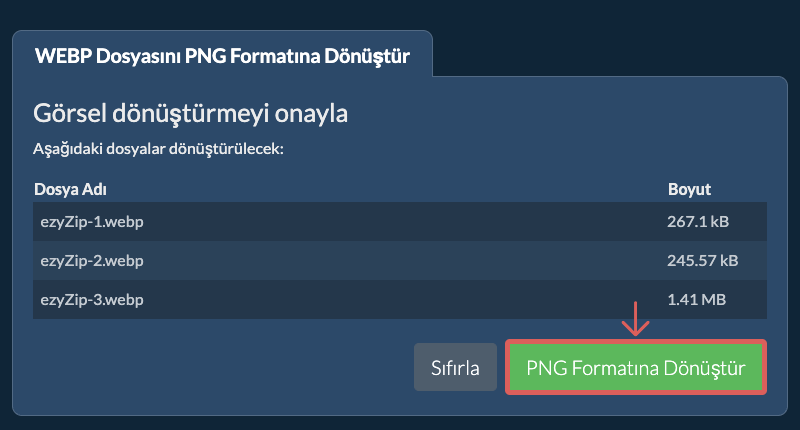 PNG Formatına Dönüştür