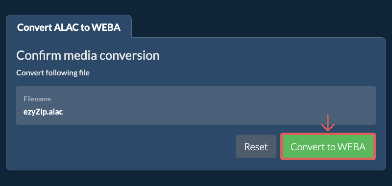 Convert to WEBA