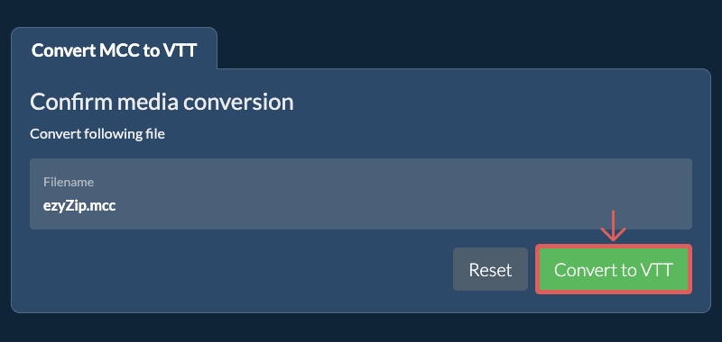Convert to VTT