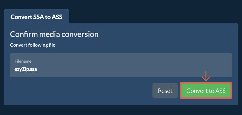 Convert to ASS Convert to ASS