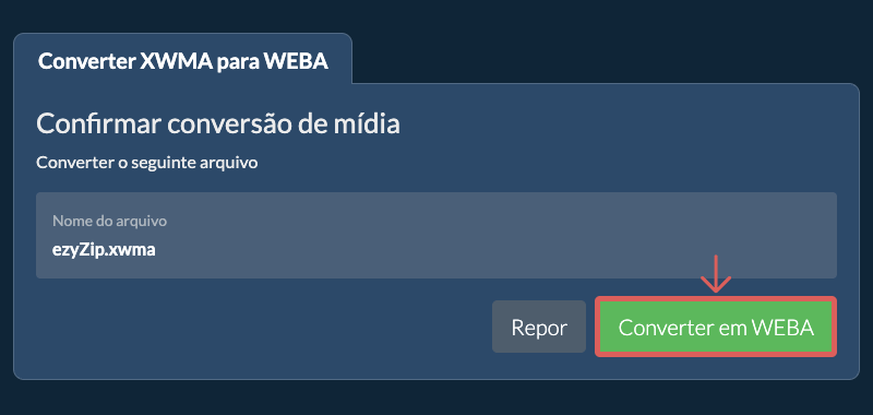 Converter em WEBA Converter em WEBA