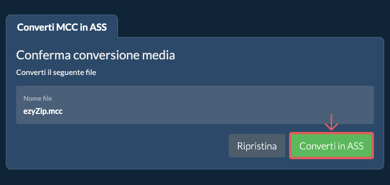 Converti in ASS