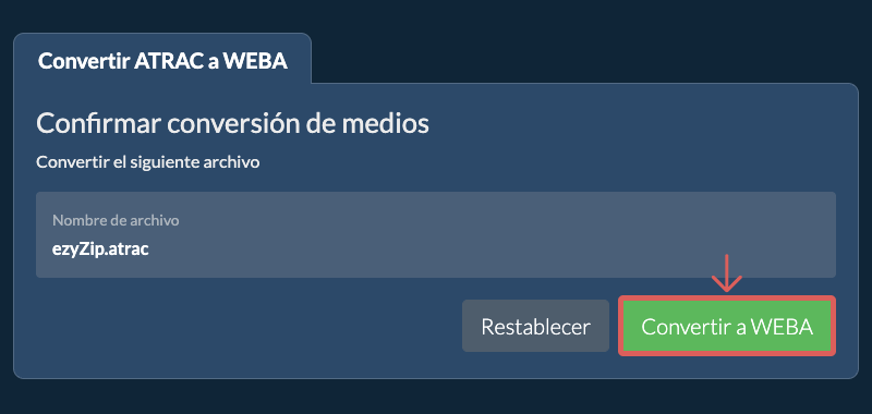Convertir a WEBA