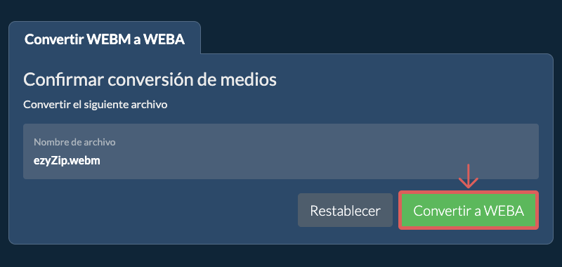 Convertir a WEBA Convertir a WEBA