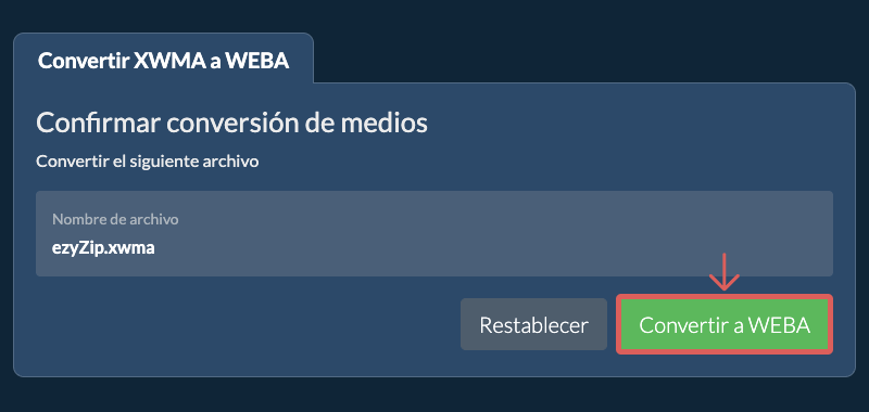 Convertir a WEBA