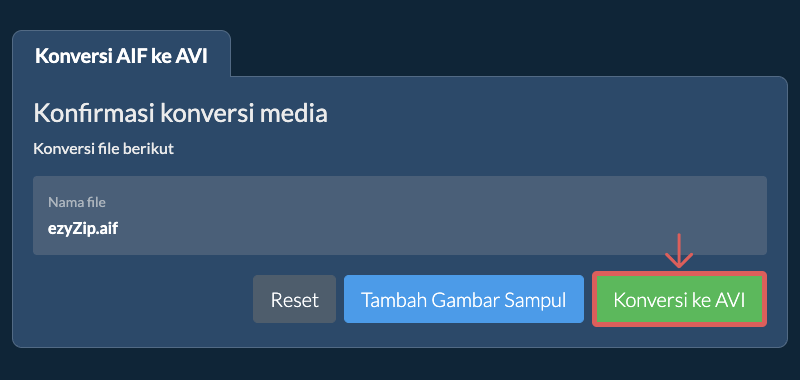 Konversi ke AVI