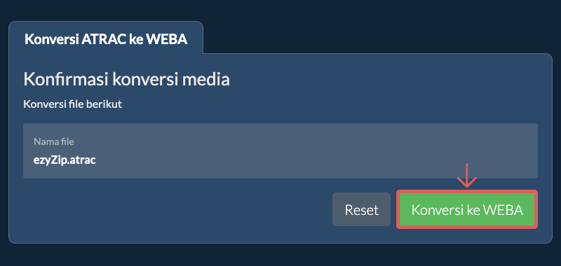 Konversi ke WEBA